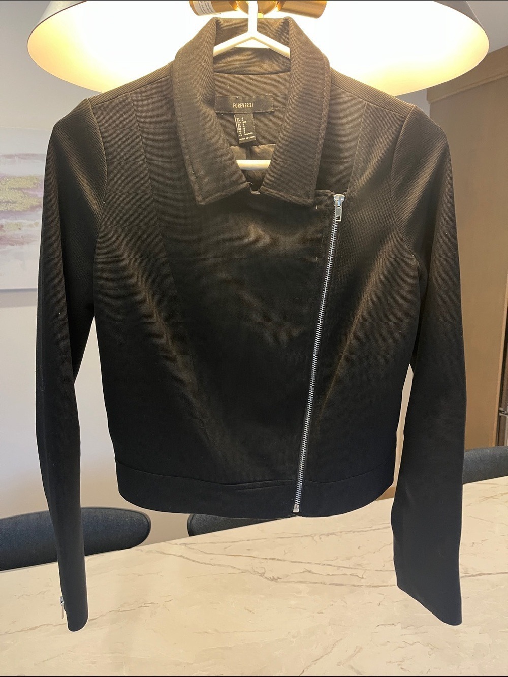 Forever 21 Black Zip Lined Blazer Jacket